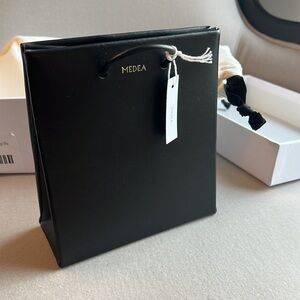 Medea Long Strap Handbag Gift Bag Black Leather